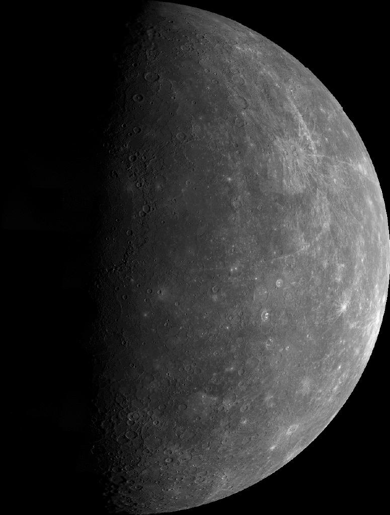 Mercure par une mosaïque d'image de Mariner 10.